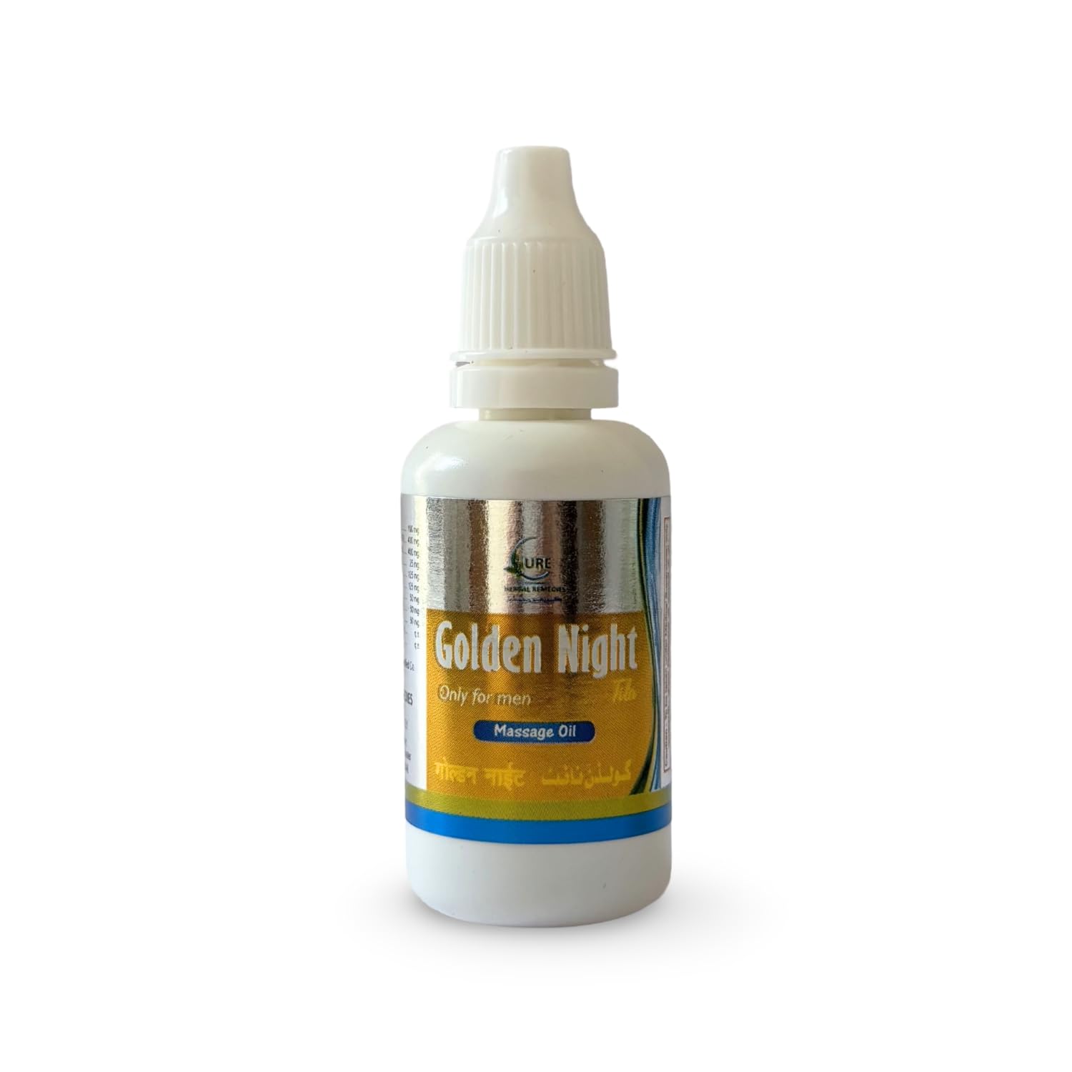 Cure Herbal Remedies Golden Night Tila - 15ml | Natural Massage Oil for Men | Supports Strength, Comfort & Vitality
