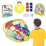 Grip Kids 2-in-1 Dinosaur & Animal Bean Bag Toss Game – Double-Sided 27' Target Board with 6 Bean Bags – Outdoor & Indoor Toy for Toddlers & Kids Ages 3-6 – Birthday Gift - Amazon Exclusive
