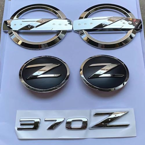 Image of NIZMA 5PCS Replacement Metal 350Z Badge Kits Car Body Front Rear Fender Emblems Badges Stickers 350Z Fairlady Z33 Emblems Badges (Silver 370Z)