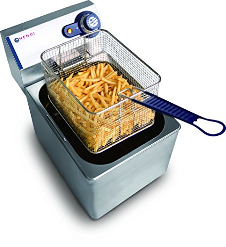 HENDI 205822 Fritteuse, Friteuse, Fritöse, einstellbar bis 190°C, Kaltzone, mit Frittierkorb und Deckel, Entnehmbar… – Bild 3
