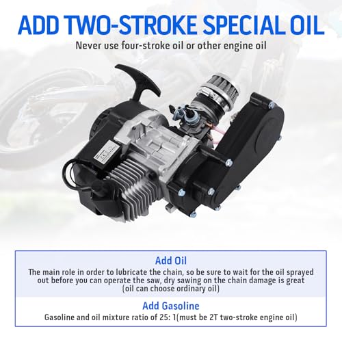 H-YEEU 49cc 50cc 2-Takt Engine Motor Dirt Bike Cross Pocket Bike Dirt Bike Mini ATV Quad Getriebe Vergaser