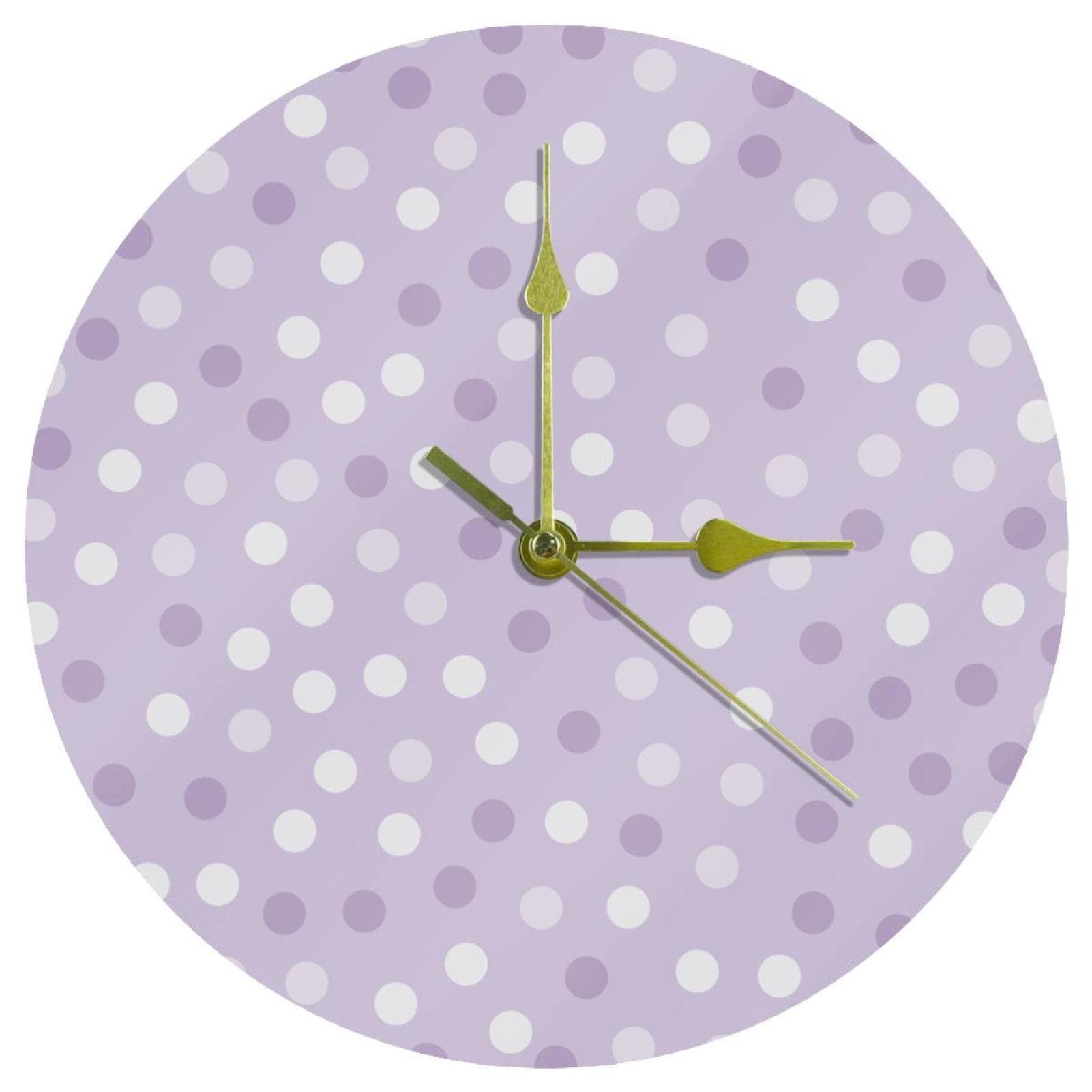 Horloge murale en acrylique design pois violets 24 cm de salon