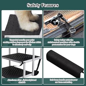 Dog Ramp for Car, Extra Wide Dog Car Stair for Large Dogs, Pet Steps Lightweight Aluminum Foldable Dog Steps for Cars and SUV,High Beds, Trucks, Supports up to 200 lbs (Extra Wide-4 Steps with Grass) Dog Ramp for Car Extra Wide Dog Car Stair for Large Dogs Pet Steps Lightweight Aluminum Foldable Dog Steps for Cars and SUVHigh Beds Trucks Supports up to 200 lbs Extra Wide 4 Steps with Grass