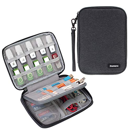 Damero USB Flash Drive Bag for SD Cards, Memory Cards/Waterproof External Hard Drive Case (Large, Black)