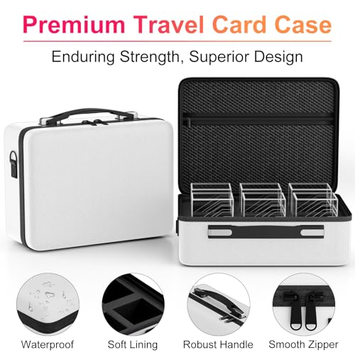 Image of Proijeut Card Deck Box with Portable Case, 6 Pack Clear Commander Deck Box with 6 Dividers, Holds 600+ Double Sleeved Cards, Fit for MTG, YuGiOh, TCG (White)