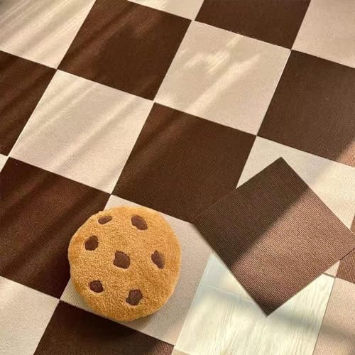 Boniry Carpet Tiles 12 X 12 Clearance, Set of 12 Peel & Stick Smoke Grey - DIY Flooring Ideal for Kitchen, Dining Room, Bedrooms & Bathrooms, Self Adhesive Floor Renovation (12 X 12, Brown)