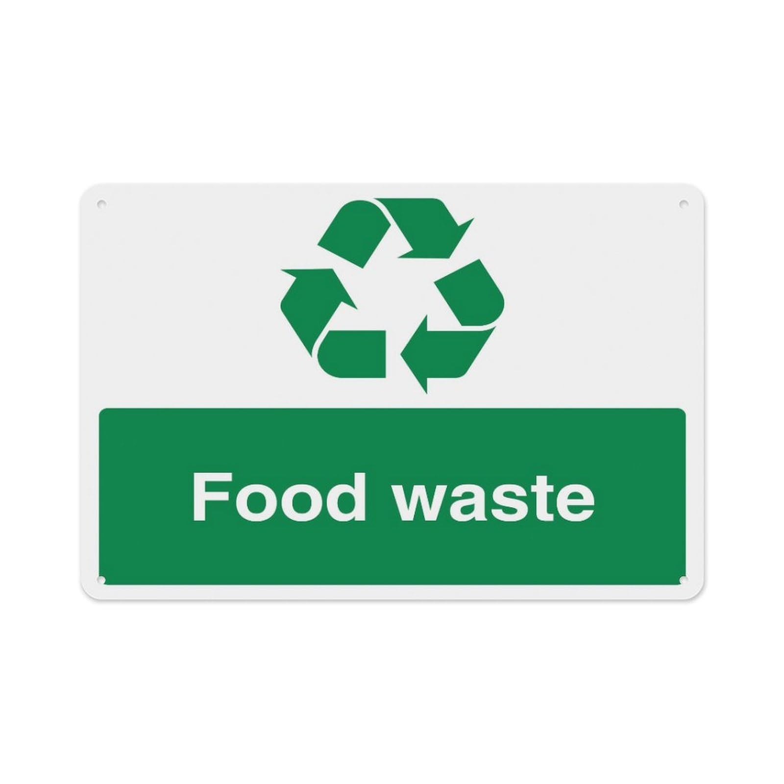 peiyeety Food Waste - Recycling Symbol Aluminum Tin Warning Signs For Home Outdoor Garden 8X12 Inches