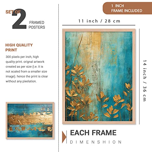 Image of kotart Aesthetic Modern Wall Decor Paintings with Frame for Home Decoration - Painting for Living Room Bedroom - Painting for Wall Decoration (14 x 18 inch) Set of 4 (Classic Wall Painting, 7)