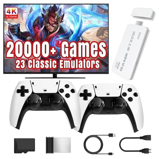 PZNETUE Retro Konsole Spielkonsole Game Stick, 21.000+ Spiele mit 2 Wireless Controllern, Plug & Play HDMI für TV, Geschenk für Jungen & Erwachsene (Ultra Pro+)
