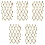  Festnight 5er-Set Ausziehbarer Spalierzaun aus Holz Holzgitter Gartenzaun Holzzaun Sichtschutz Gartenzaun Zaunelement Rankhilfe 180 x 90 cm