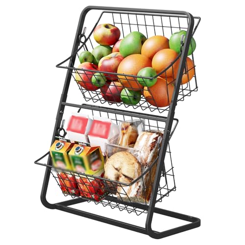 Cesta de almacenamiento de metal para eliminar el desorden de alimentos en la cocina