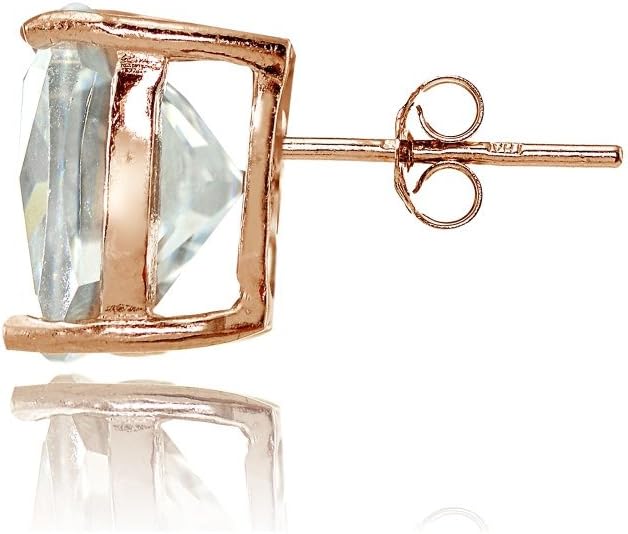 Sterling Silver Cubic Zirconia 10mm Cushion Cut Stud Earrings - Image 2