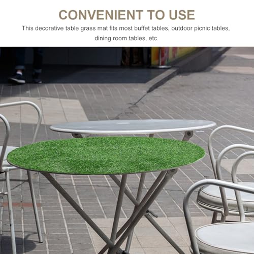 Tapis gazon artificiel rond multi-usages et résistant pour repas extérieurs - 4