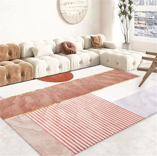 Tapis de salon pas cher grand format rose violet lavable - 2