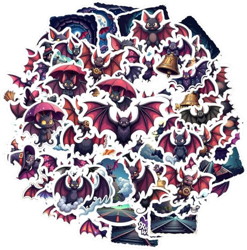 150Pcs Cartoon Bat Stickers Waterproof Small Bat Animal Sticker Halloween Bats Sticker for Kid Water Bottle Laptop Scrapbooking Skateboard Luggage Halloween Bats Party Decor Ideal Gift for Boy Girl