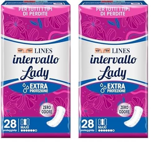 Lines Intervallo Lady Maxi, Proteggislip Distesi, 28 Pezzi (Confezione da 2)