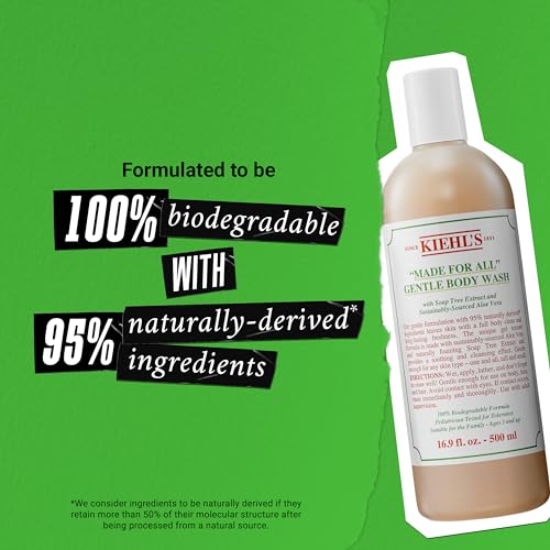 Kiehl's Since 1851 Kiehl's Made for All Gentle Body Cleanser, Shower Gel for Body & Hair, with Aloe Vera & Soap Tree Extract, Suitable for Family, All Skin Types, Dermatologist-tested, Pediatrician-tested - 16.9 fl oz