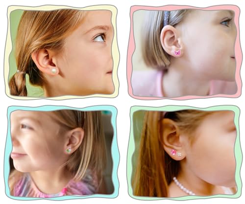 Image of Stick On Earrings - Girls 3D Unicorn Sticker Earrings Self-Adhesive Glitter Craft Gem Stickers Easter Stick on Earring (Multistyle Theme Set)
