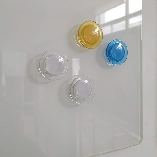 Miniatura 3 de Imanes para pizarra blanca de vidrio, pizarra de borrado en seco, tablón de anuncios, imán de neodimio de tierras raras, transparente (paquete de 9)