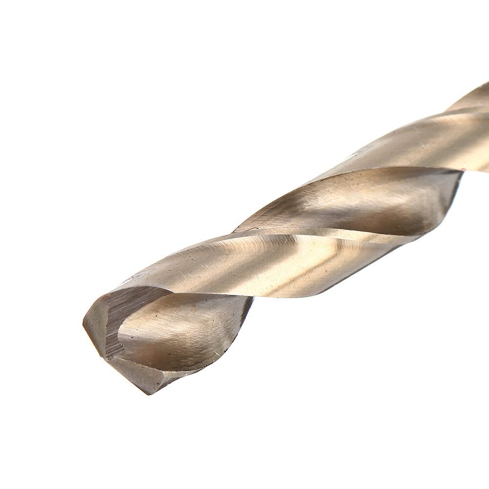 VIDOO Juego de Brocas Cobalto M35 HSS-Co Helicoidales con Caja Metal para Acero Inoxidable Madera-19Piezas