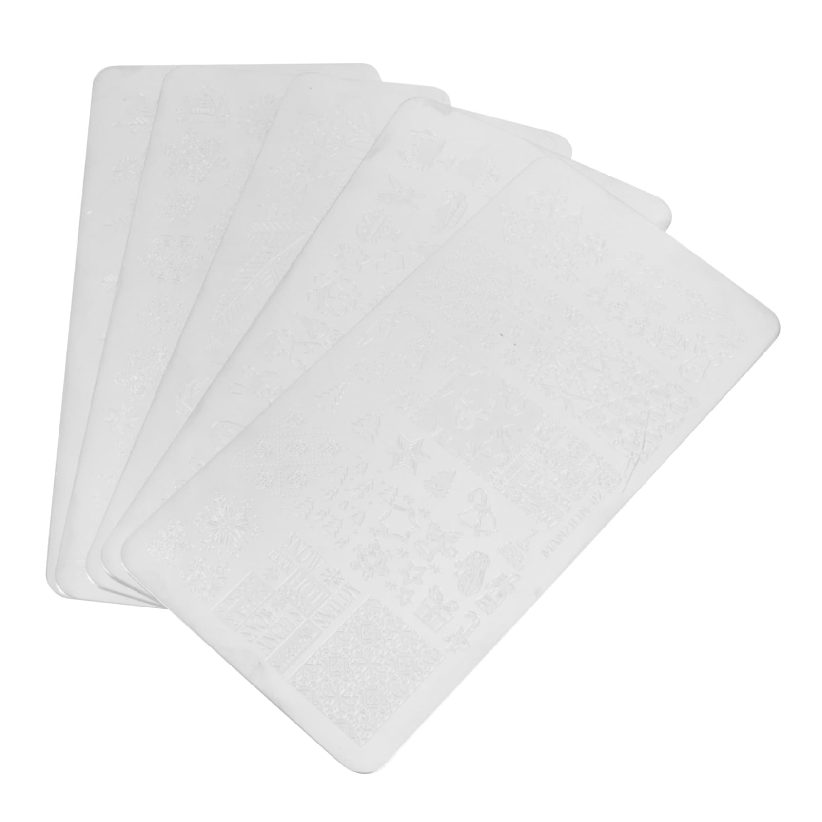 Ipetboom 5 Pezzi Piastre per Stamping Unghie Natalizie in Metallo, Stencil Quadrati per Nail Art, per Principianti e Professionisti, Decorazioni Unghie Feste Natalizie