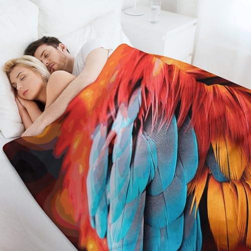 Couverture en flanelle douce de qualité supérieure jeté de lit imprimé plumes - 7