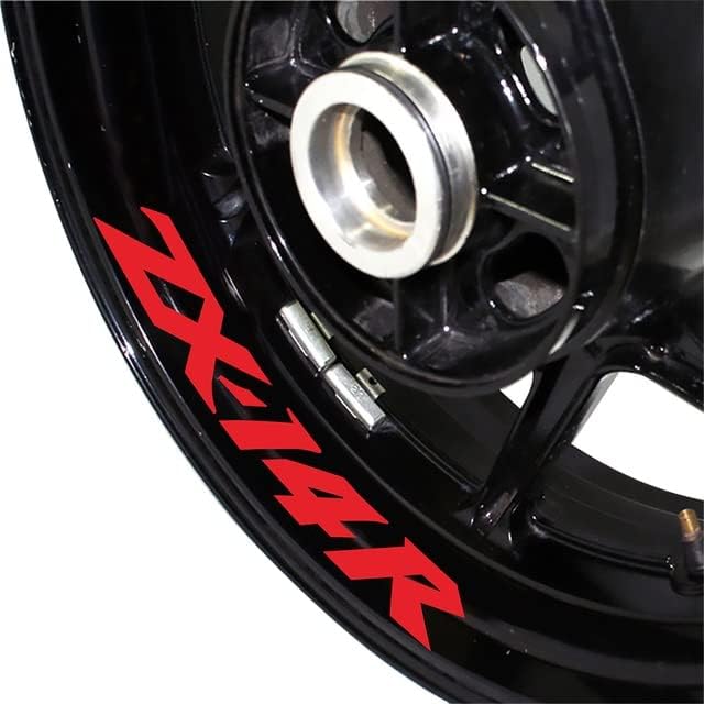 Motorcycle Reflective Rim Wheel Decal Kit,Waterproof Tire Rim Stickers Decoration for KAWASAKI ZX-14R ZX14R (Red)