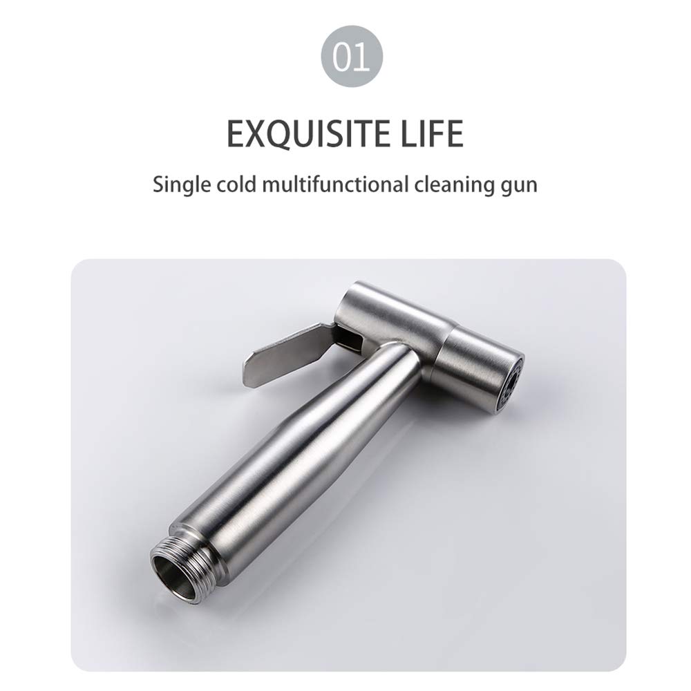Kit doccetta per bidet in ottone, tubo flessibile da 119,4 cm e supporto da parete in ABS, attacco nero per WC e doccia per una facile pulizia e igiene, design a pressione regolabile
