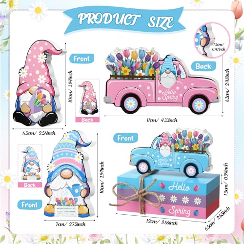 Capoda-4-Pcs-Spring-Wooden-Table-Block-Signs-Hello-Spring-Centerpieces-Rustic-Farmhouse-Table-Decoration-Gnome-Truck-Tulip-Book-Stack-Sign-Spring-Tiered-Tray-Decor-for-Easter-Party-Home-Table-Supplies Capoda 4 Pcs Spring Wooden Table Block Signs Hello Spring Centerpieces Rustic Farmhouse Table Decoration Gnome Truck Tulip Book Stack Sign Spring Tiered Tray Decor for Easter Party Home Table Supplies