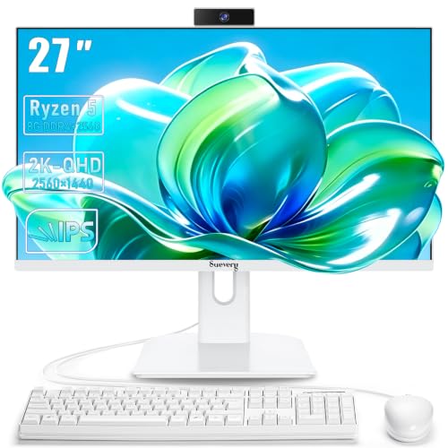 Image of suevery 27 All-in-One Desktop Computer,Ryzen 5 3400GE 2K IPS 70Hz AIO PC