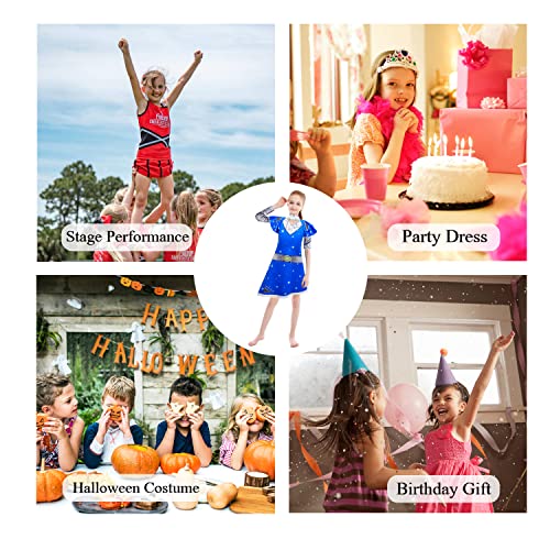 Zivanto Zombies Alien Costume For Girls Halloween Cosplay Dresses Teen Kids Role Play Outfits Set Girls Party Dress Up With Gloves Birthday Christmas Gift Blue 150 #TOP6