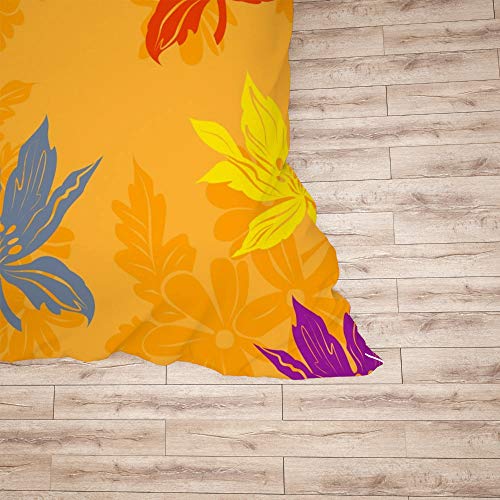 Housse de couette fleurs de lys avec 2 taies d'oreiller pour lit double