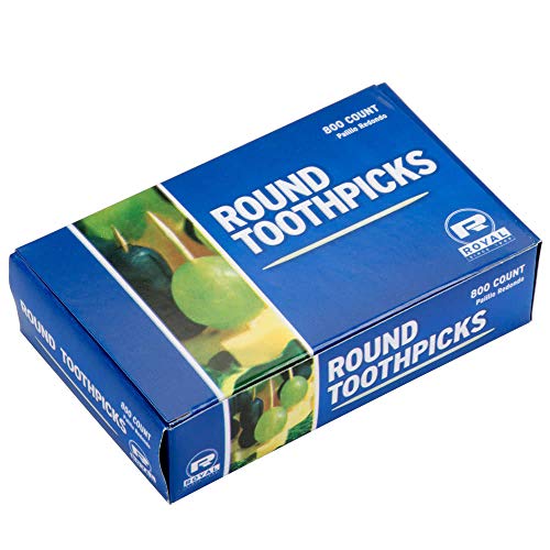 2 Pack - Royal Paper R820 Round Wooden Toothpicks - 800 / Box - 1600 Total