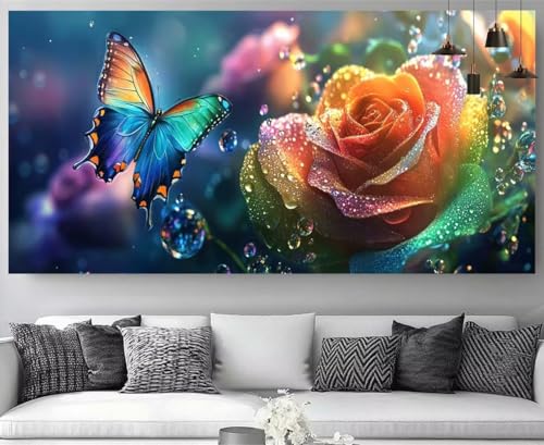 Diamond painting de flores para relajar tu mente decorando el salón