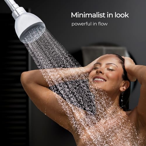 Image of Mila Simplex Single Function Overhead Shower Head | Rain | Chrome Finish Round Showerhead for Wall Mount | Durable ABS Body, Wide Coverage, Easy Install | Bathroom Fitting
