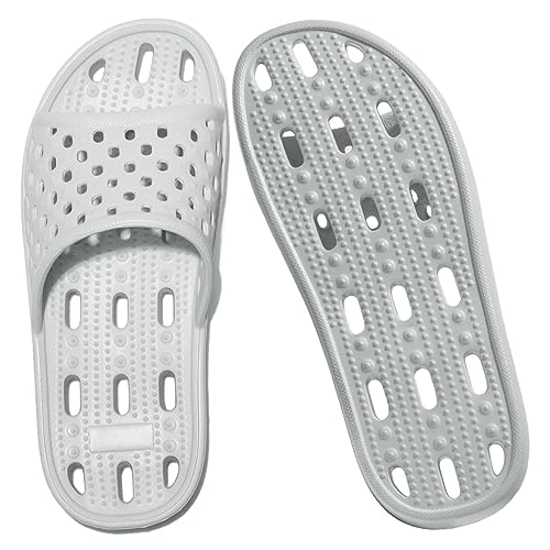 Josaywin Chaussures de Piscine et Plage Femme Sandales de Salle de Bain Chaussons de Douche Séchage Rapide pour Intérieur et Extérieur Gris 40