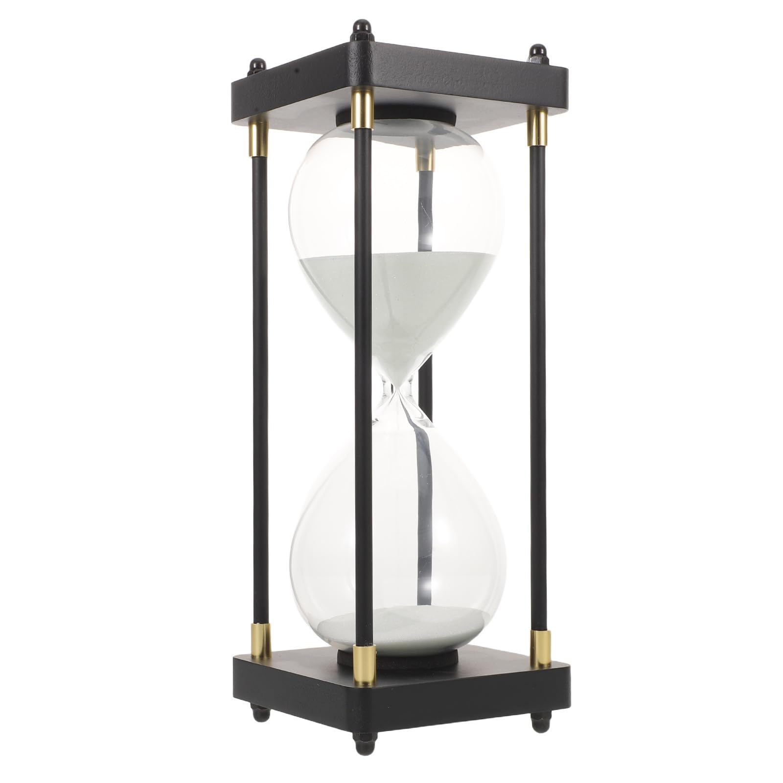 Reloj de arena de 60 minutos vintage con marco de madera y vidrio transparente decorativo