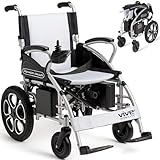 Vive Folding Electric Wheelchair - Foldable Wheel Chair, Narrow Power Scooter, Heavy Duty, TSA Approved - Compact Size for Seniors Adults - Battery Portable, Folds, Shock-Absorbing (16 x 30 x 28.5)