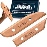 Byllstore Essential Pottery Ribs for Clay | Shaping & Smoothing Tools | Solid Beech Wood | 2-Pack