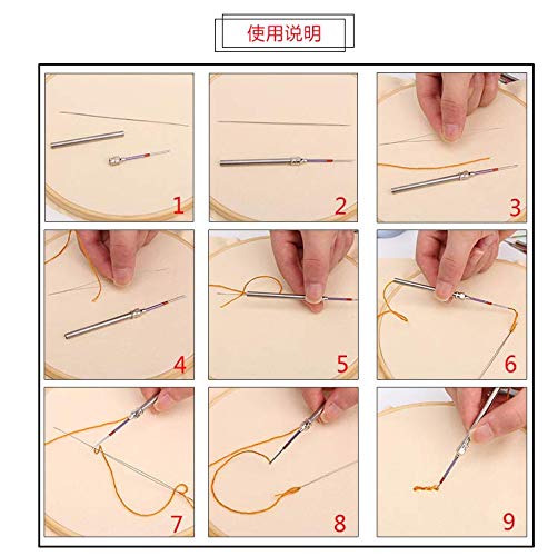 Punch Needle Punch Needle Embroidery Set With 5 Sizes Needle Kit Tool For Diy Craft #TOP4