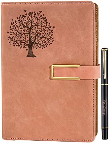 Ruled Refillable Notebook - Farfume Premium Adventure A5 Journal, 21cm x 14.5cm Hardback Faux Leather Notebook, 100GSM Magnetic Buckle NotebookAdventure - Blue)