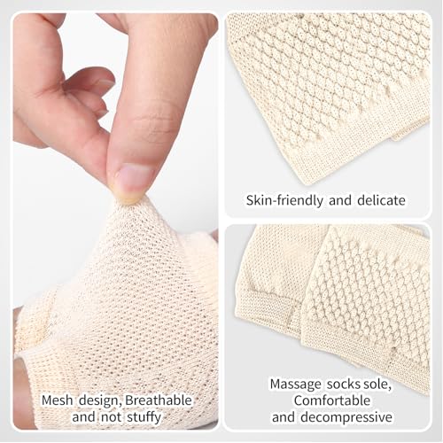 Image of Open Toe Socks Half for Women Mules, Cotton Peep Toe Mule Sandal Socks Toeless for Women