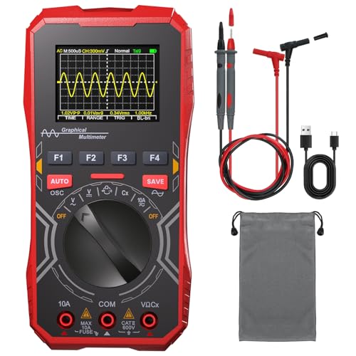 2-in-1 Oscilloscope Multimeter with 1MHz Bandwidth, Portable Digital Oscilloscope and Auto-Ranging
