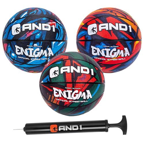 AND1 Mini Basketball 3 Pack Set for Kids (Deflated w/Pump Included): - Size 3 7-Inch Premium Youth...