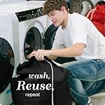 Handy Laundry Nylon XL - Large Capacity with Locking Drawstring, Machine Washable, Fits Laundry Baskets or Hampers, Holds 3 Loads of Clothes - Black (Pack of 2) - Image 5