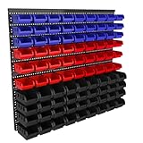90PCS Heavy-Duty Wall Mounted Storage Bins - Plastic Adjustable Compartment Organizer for Nuts, Bolts, Screws & DIY Tools | Garage, Workshop Wall Rack
