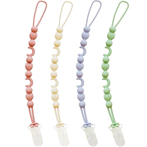 Eshome Clip para chupete, accesorios para cochecito con diseño de una sola pieza, clip de silicona para niños y niñas, esenciales para bebés recién