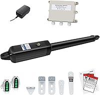 TOPENS A8 Heavy Duty Automatic Swing Gate Opener Kit - Up to 18ft/880lbs Single Gates, Battery/Solar Powered, 2 Remotes
