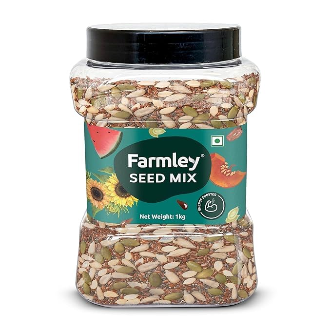 Image of Farmley Seeds Mix, Edible Seed I Healthy Diet Snacks | 100% Natural, dietary fiber,omega-3s I Chia, Pumpkin,Flax, Watermelon and Sunflower Seeds (1000g)