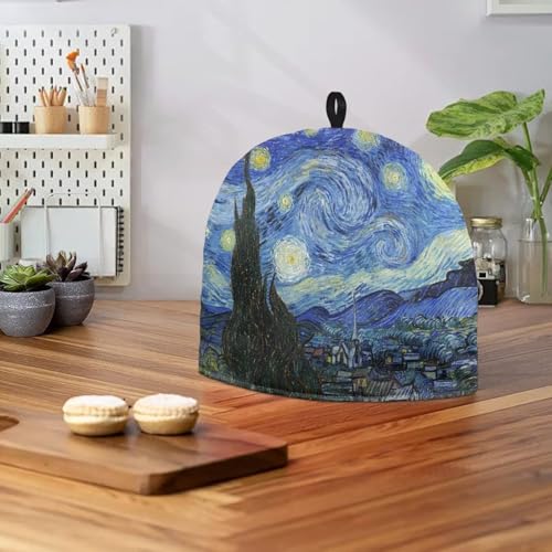 Image of Starry Night Print Tea Pot Cover Teapots Cosy Insulated Tea Cozies Home Kitchen Decoration Teapot Dust Cover Warming Tea Kettle Quilt Creative Gifts for Party